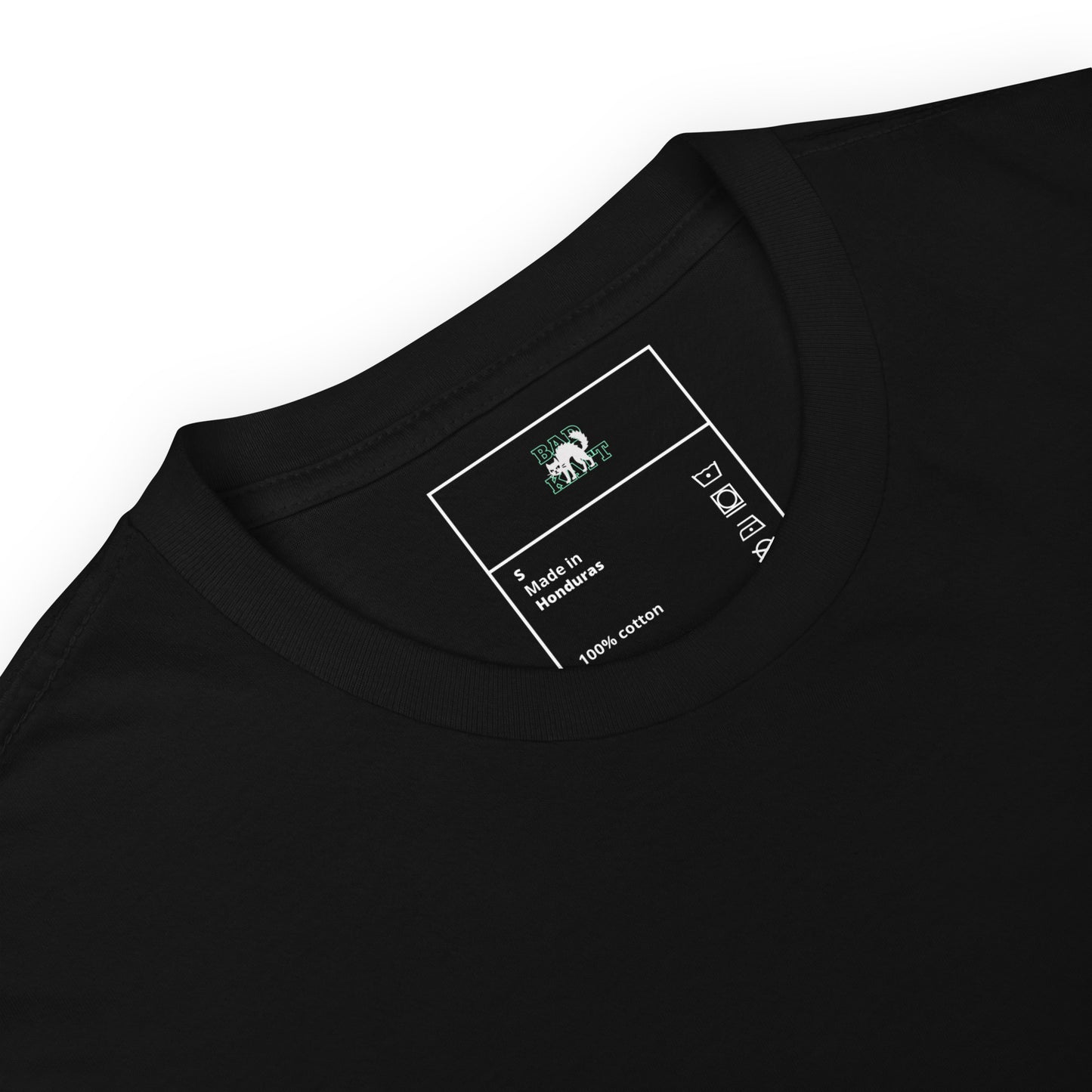 Black Embroidered Bad Katt T-Shirt – Orange Pulse Edition