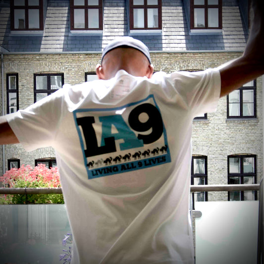 LA9 Organic Cotton Graphic Tee – Unisex Streetwear- 9 Lives Energy